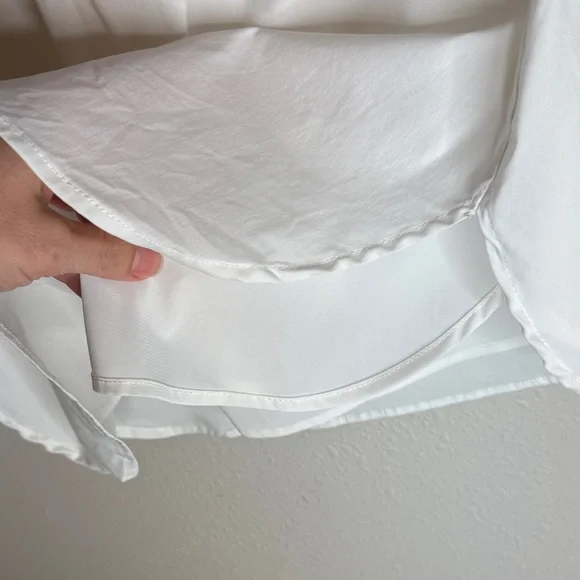 Bailey 44 Vlado‎ White Sheer Long Sleeve Cotton blend Dress Slit Open Back - XS - Picture 10 of 16